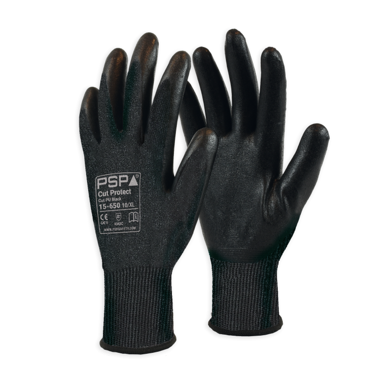 15-650 Cut Protect Cut C PU Black Werkhandschoen